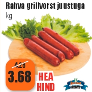 Allahindlus - Rahva grillvorst juustuga kg