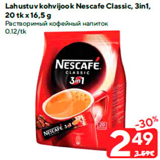 Allahindlus - Lahustuv kohvijook Nescafe Classic, 3in1