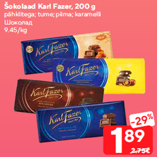 Allahindlus - Šokolaad Karl Fazer, 200 g