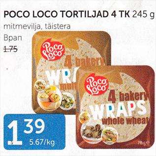 Allahindlus - POCO LOCO TORTILJAD 4 TK 245 G