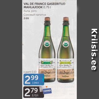 Allahindlus - VAL DE FRANCE GASEERITUD MAHLAJOOK 0,75 L