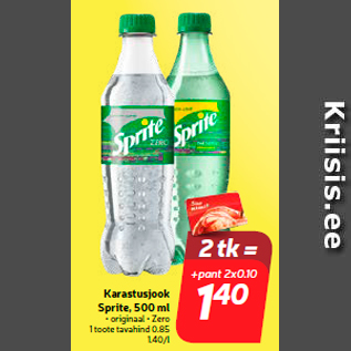 Allahindlus - Karastusjook Sprite, 500 ml