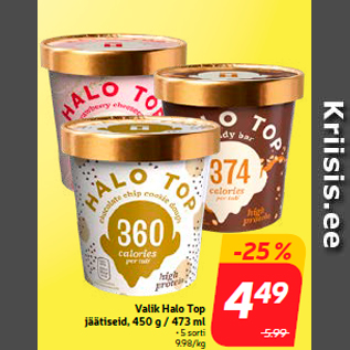 Allahindlus - Valik Halo Top jäätiseid