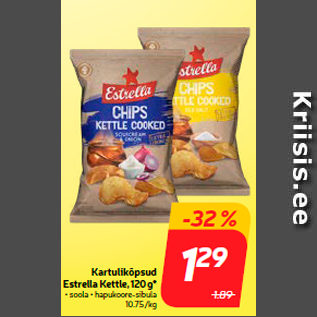 Allahindlus - Kartulikrõpsud Estrella Kettle, 120 g*