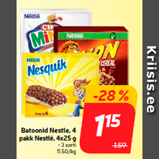 Allahindlus - Batoonid Nestle, 4 pakk Nestlé, 4x25 g