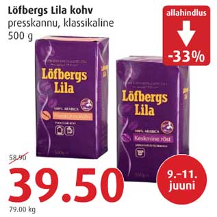 Allahindlus - Löfbergs Lila kohv