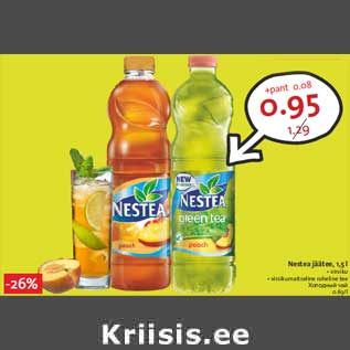 Allahindlus - Nestea jäätee, 1,5 l • virsiku • virsikumaitseline roheline tee