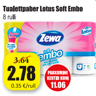 Allahindlus - Tualettpaber Lotus Soft Embo