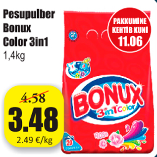 Allahindlus - Pesupulber Bonux Color 3in1