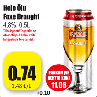 Allahindlus - Hele õlu Faxe Draught