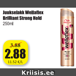 Allahindlus - Juukselakk Wellaflex Brilliant Strong 250 ml