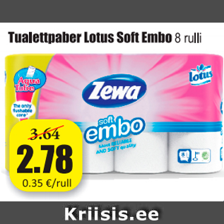 Allahindlus - Tualettpaber Lotus Soft Embo