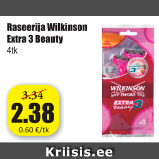 Allahindlus - Raseerija Wilkinson Extra 3 Veauty 4 tk