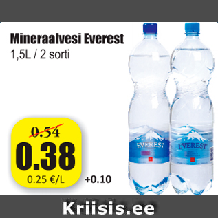 Allahindlus - Mineraalvesi Everest