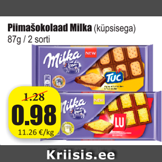 Allahindlus - Piimašokolaad Milka