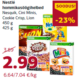 Allahindlus - Nestlé hommikusöögihelbed