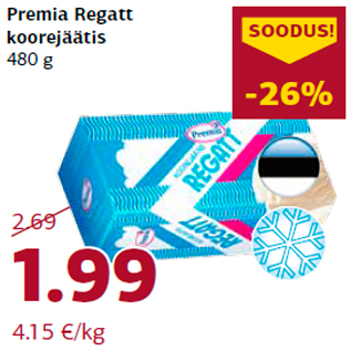 Allahindlus - Premia Regatt koorejäätis 480 g