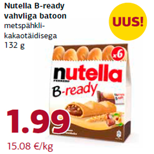 Allahindlus - Nutella B-ready vahvliga batoon