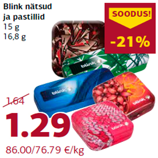 Allahindlus - Blink nätsud ja pastillid 15 g 16,8 g