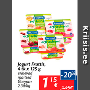 Allahindlus - Jogurt Fruttis, 4 tk x 125 g