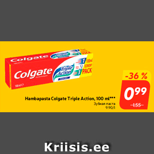 Allahindlus - Hambapasta Colgate Triple Action, 100 ml***