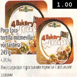 Allahindlus - Poco Loco tortilla mitmevilja või täistera