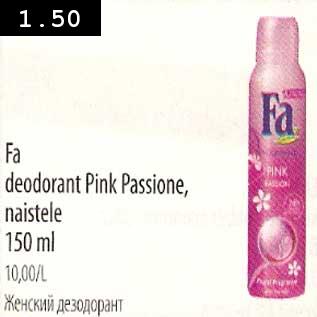 Allahindlus - Fa deodorant Pink Passione,naistele