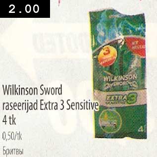 Allahindlus - Wilkinson Sword raseerijad Extra 3 Sensitive