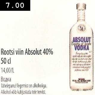 Allahindlus - Rootsi viin Absolut