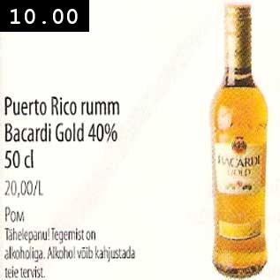 Allahindlus - Puerto Rico rumm Bacardi Gold