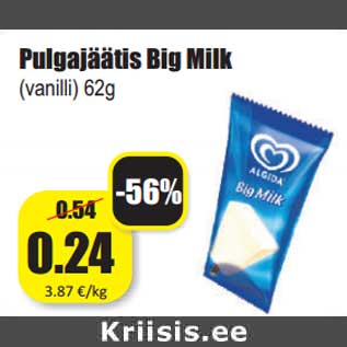 Allahindlus - Pulgajäätis Big Milk