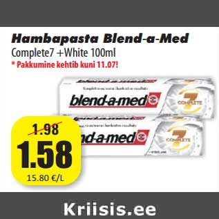 Allahindlus - Hambapasta Blend-a-Med Complete7 +White 100m