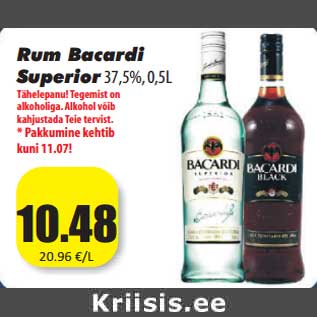 Allahindlus - Rum Bacardi