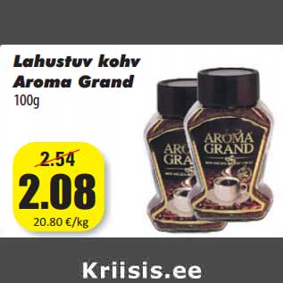 Allahindlus - Lahustuv kohv Aroma Grand