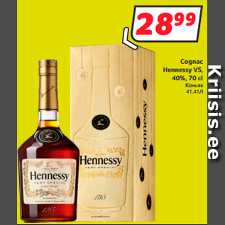 Allahindlus - Cognac Hennessy VS, 40%, 70 cl