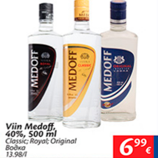 Allahindlus - Viin Medoff, 40%, 500 ml