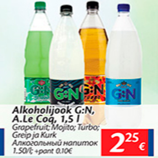 Allahindlus - Alkoholijook G:N, A.Le Coq, 1,5 l