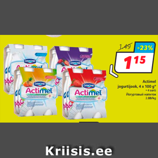 Allahindlus - Actimel jogurtijook, 4 x 100 g*