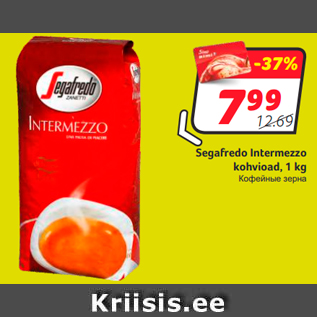 Allahindlus - Segafredo Intermezzo kohvioad, 1 kg