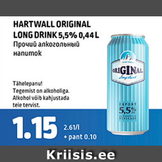 Allahindlus - Hartwall original Long Drink