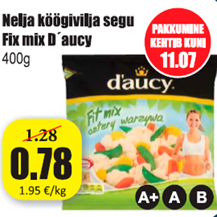 Allahindlus - Nelja köögivilja segu Fit mix D´ausy 400 g