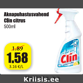 Allahindlus - Aknapuhastusvahend Clin citrus 500 ml