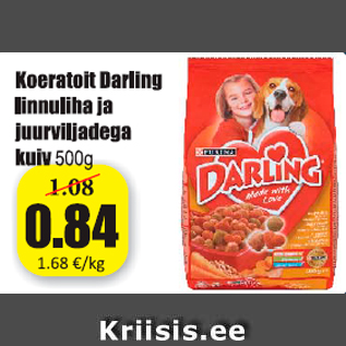 Allahindlus - Koeratoit Darling linnuliha ja juurviljadega kuiv 500 g