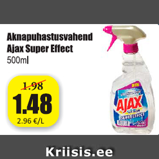 Allahindlus - Aknapuhastusvahend Ajax Super Effect 500 ml