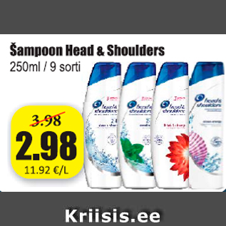 Allahindlus - Šampoon Head & Shoulders