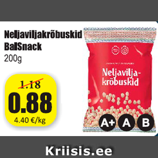 Allahindlus - Neljaviljakrõpsud BalSnack 200 g