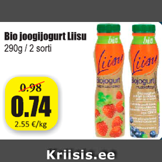 Allahindlus - Bio joogijogurt Liisu