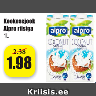 Allahindlus - Kookosejook Alpro riisiga 1 l