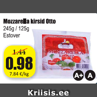 Allahindlus - Mozzarella kirsid Otto