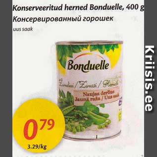 Allahindlus - Konserveeritud herned Bonduelle, 400 g